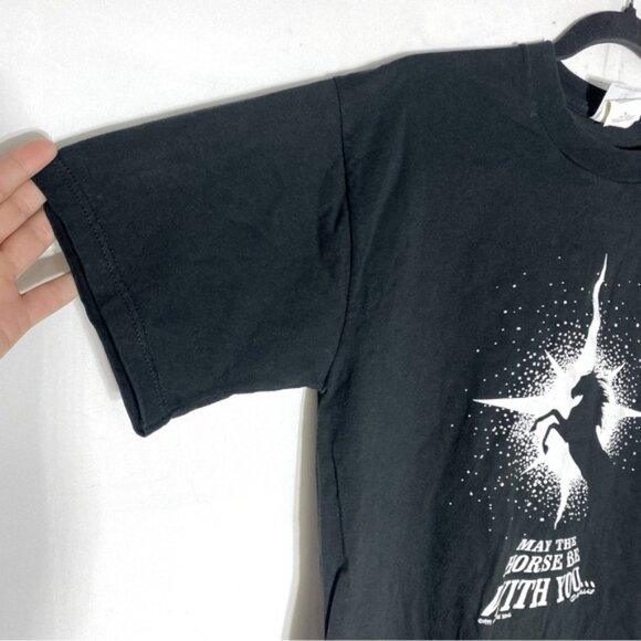 Vintage 99 Jerzees Prairie Song May the Horse Be With You Graphic T Shirt M - Picture 10 of 14
